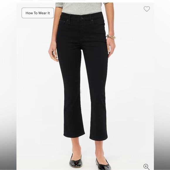 J.Crew Tall flare crop black jean in all-day stretch - Picture 1 of 4
